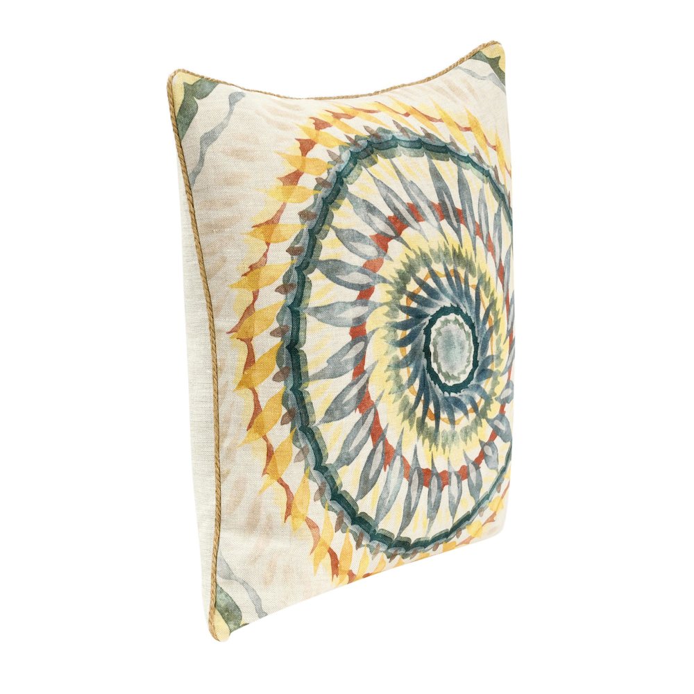 Mesta 20" Belgian Linen Fabric Multi-Color Throw Pillow. Picture 4
