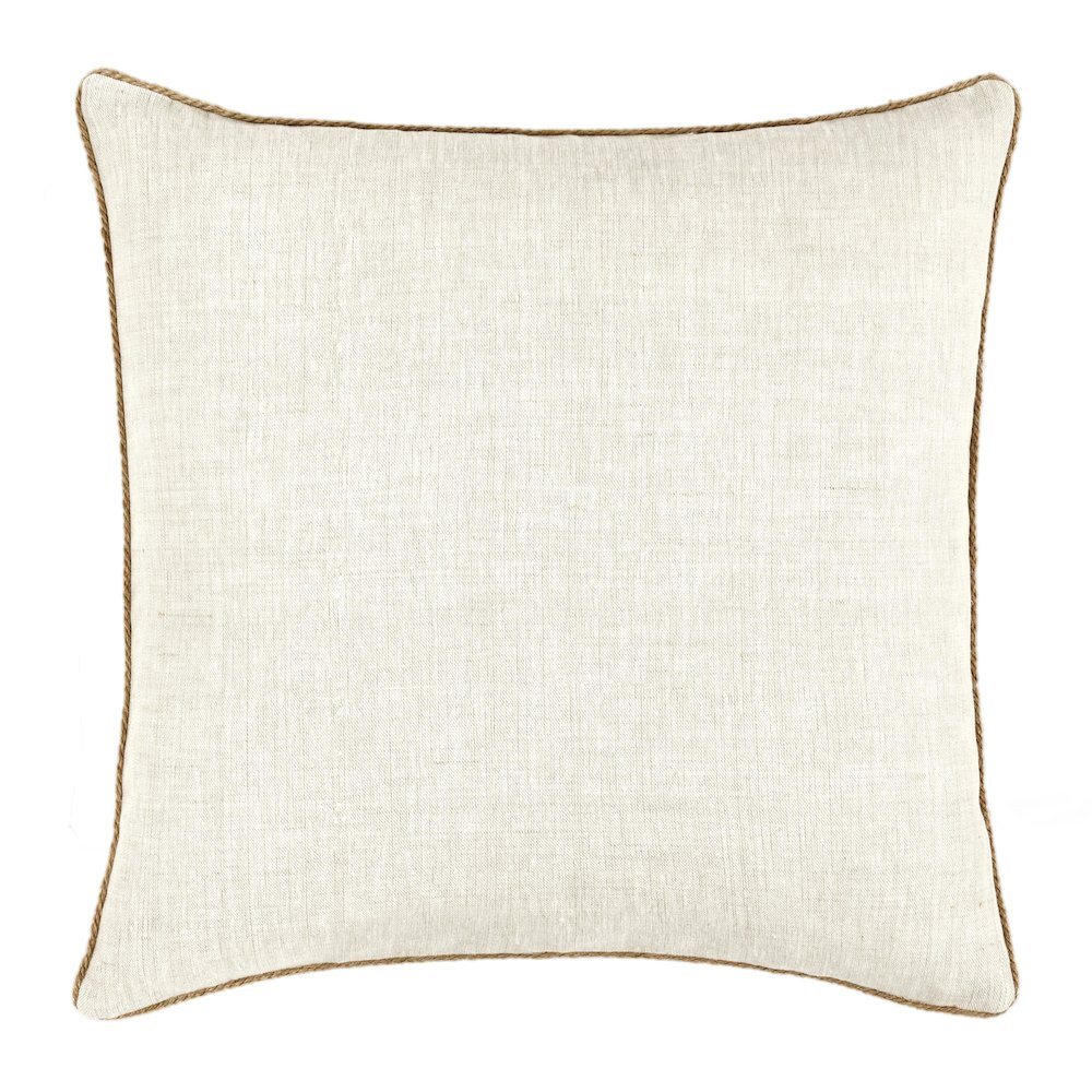 Cetara 22" Belgian Linen Fabric Multi-Color Throw Pillow. Picture 2