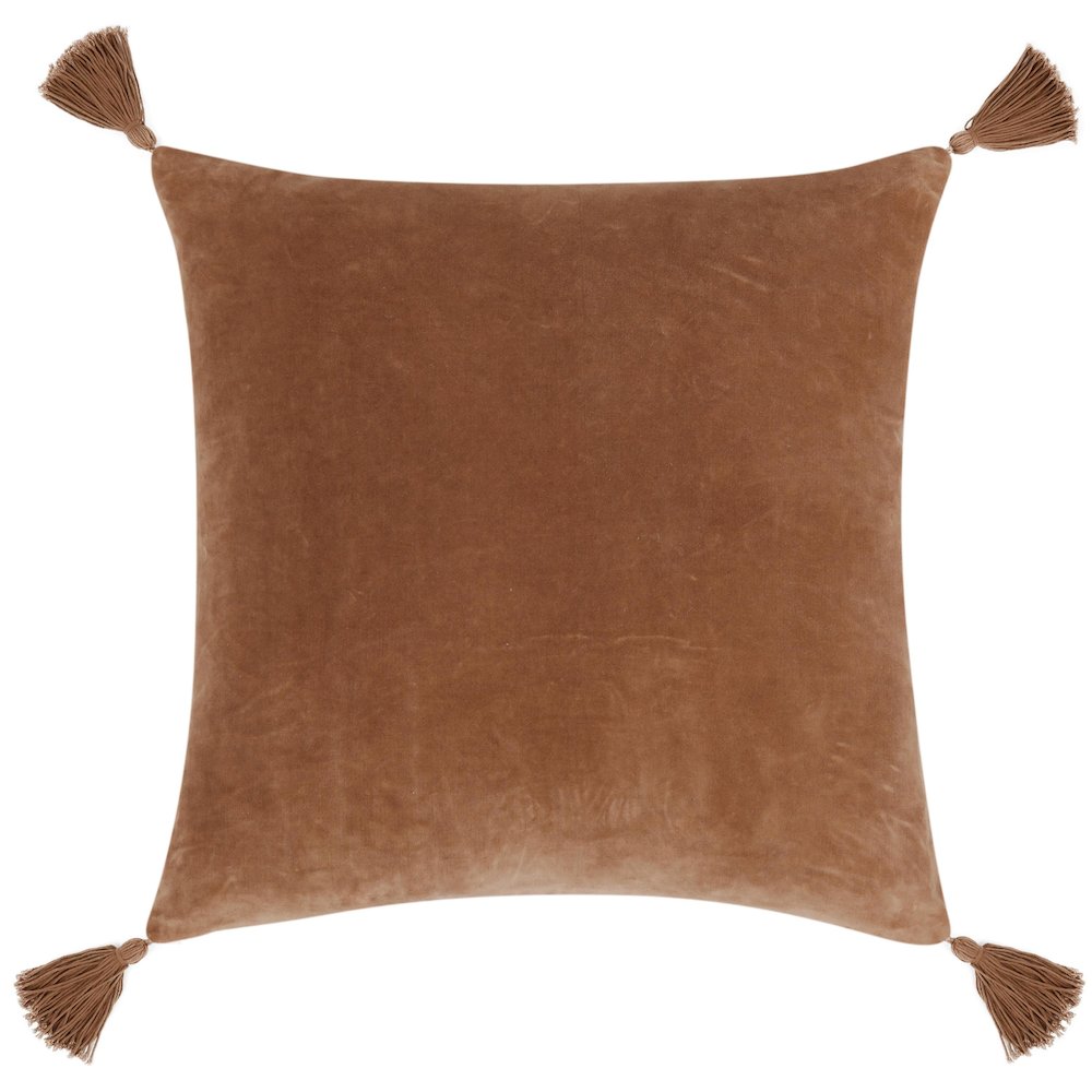 Stonework 22" Cotton Linen Blend Throw Pillow, Clay Brown. Picture 2