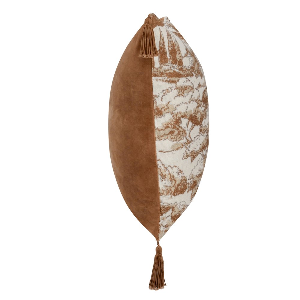 Stonework 22" Cotton Linen Blend Throw Pillow, Clay Brown. Picture 3