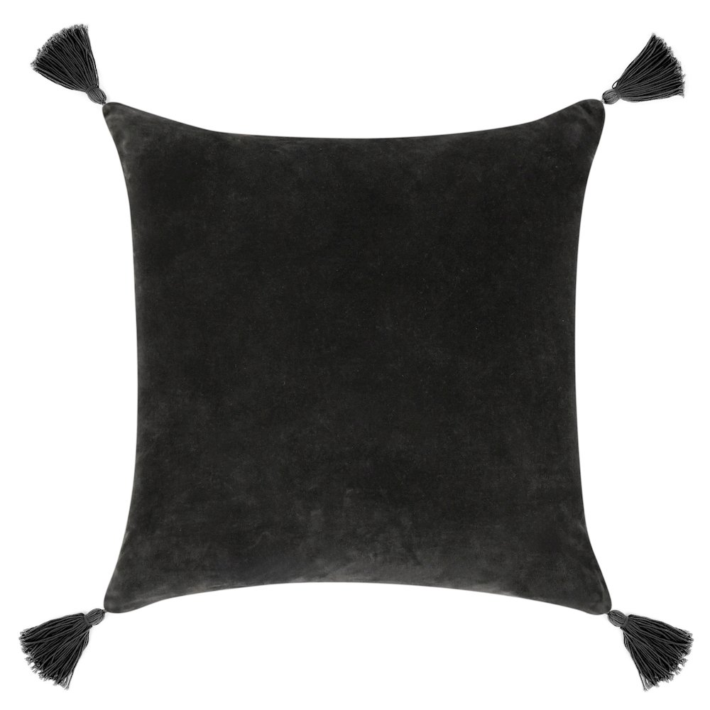 Stonework 22" Cotton Linen Blend Throw Pillow, Gray. Picture 2