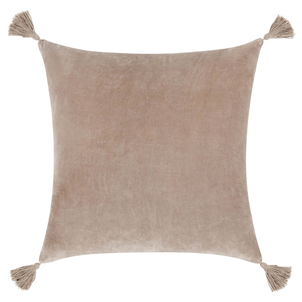 Stonework 22" Cotton Linen Blend Throw Pillow, Beige. Picture 2