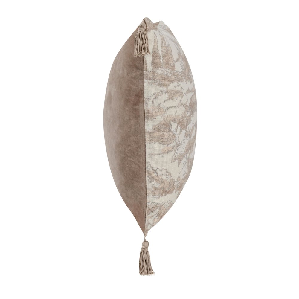 Stonework 22" Cotton Linen Blend Throw Pillow, Beige. Picture 3