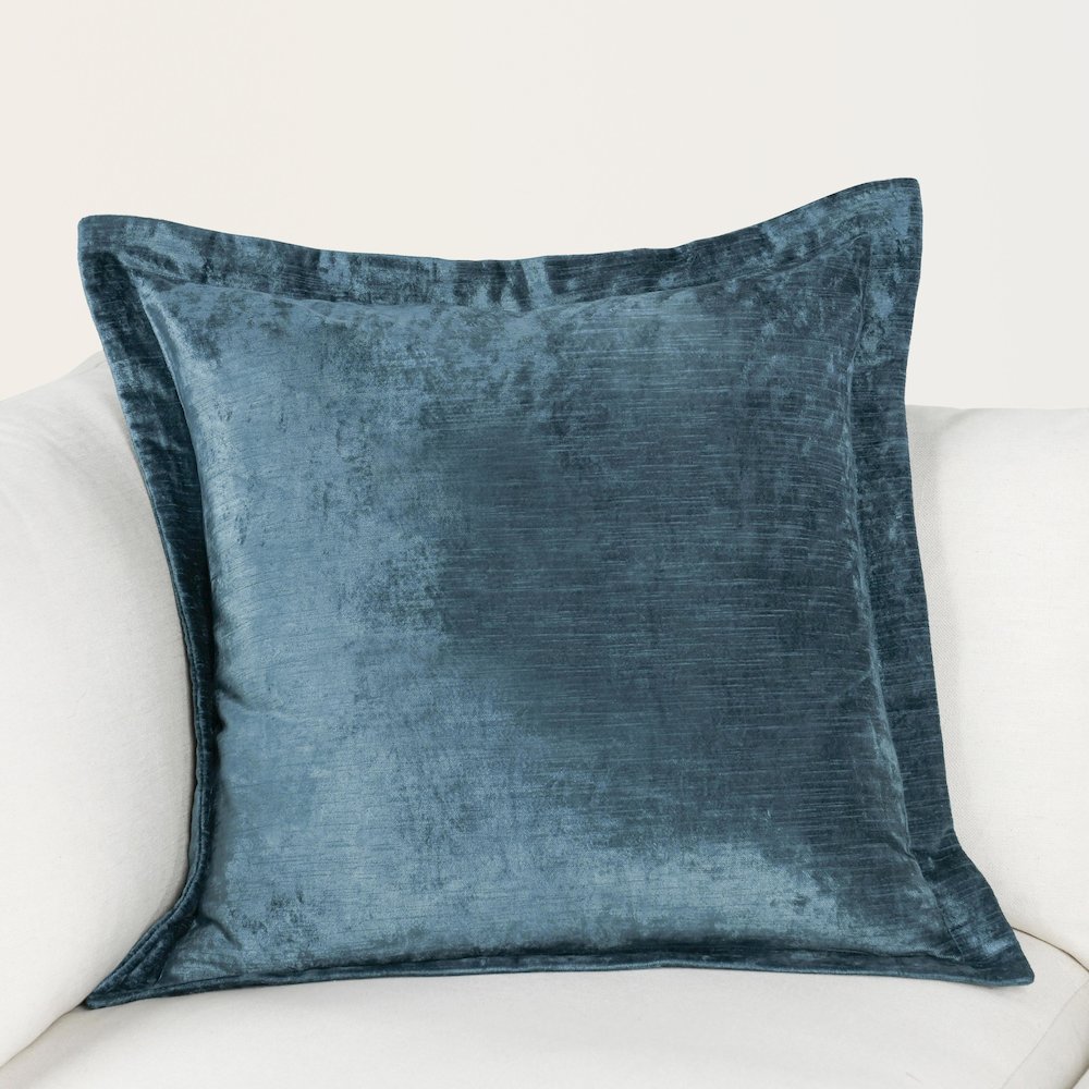 Lapis Velvet Fabric Throw Pillow. Picture 5