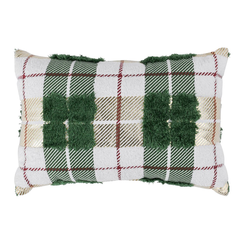 VE Plaid Texture Green Multi 14x20. Picture 1