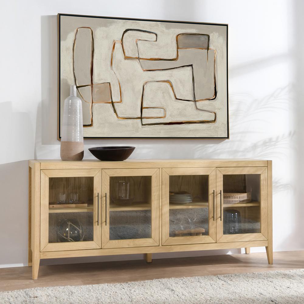 Beechgrove Four Door Sideboard in Natural Brown. Picture 8