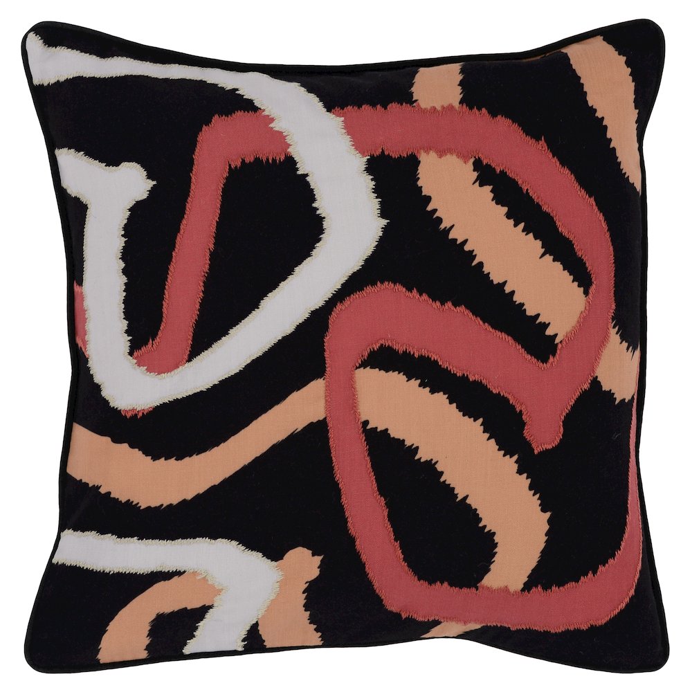 Indoor/Outdoor Atlas Black Multi 22x22. Picture 2