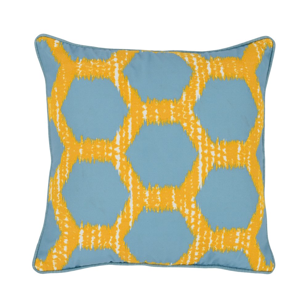 Indoor/Outdoor Gaines Yellow/Blue 20x20. Picture 1