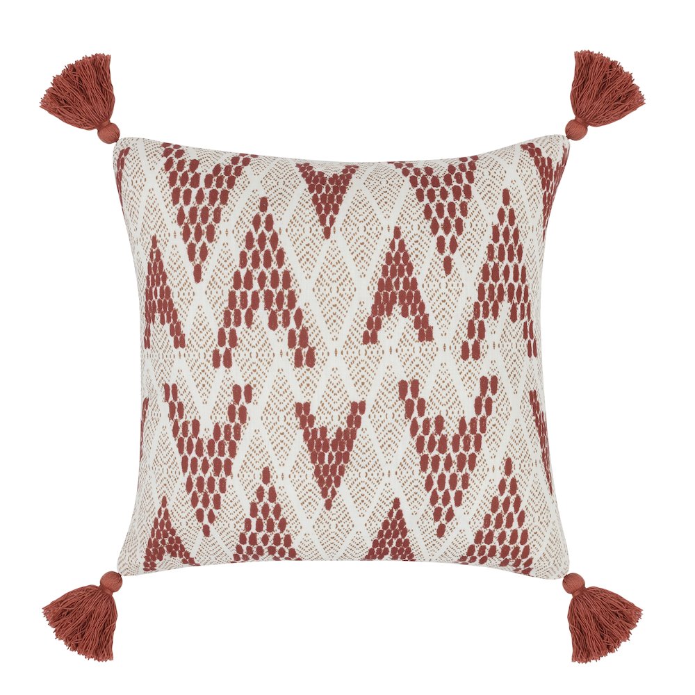 Indoor/Outdoor Sanibel Natural/Clay Red 20x20. Picture 1