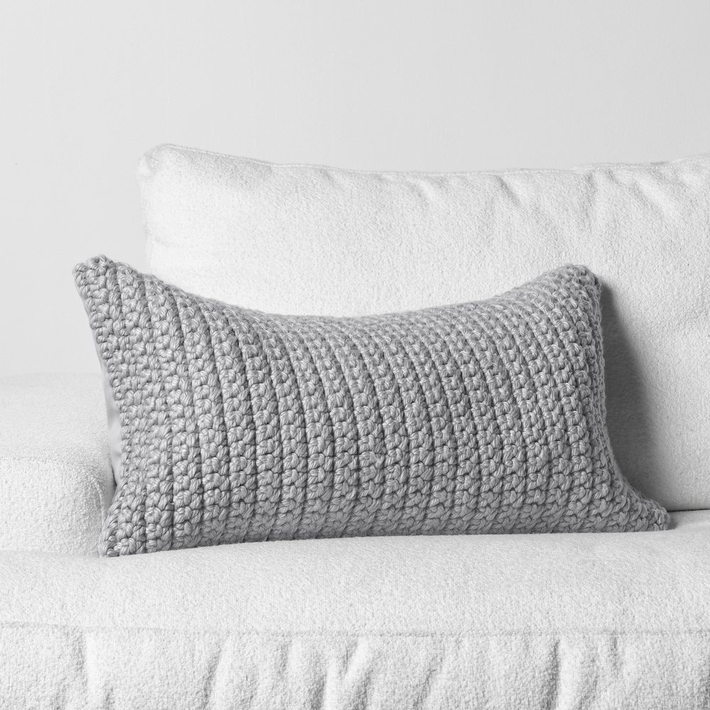 PrismPerformance Outdoor Throw Pillow, Light Gray. Picture 3