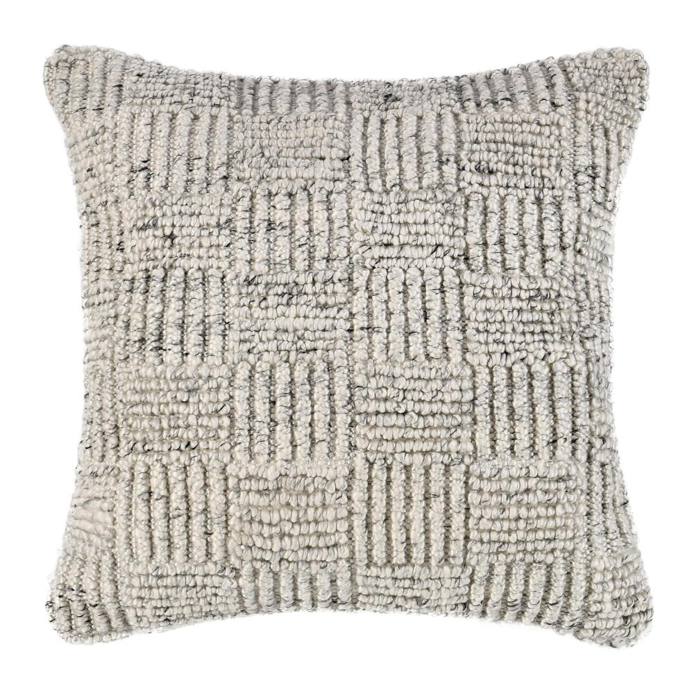 Shades 22" Recycled Fabric Throw Pillow, Ivory. Picture 1
