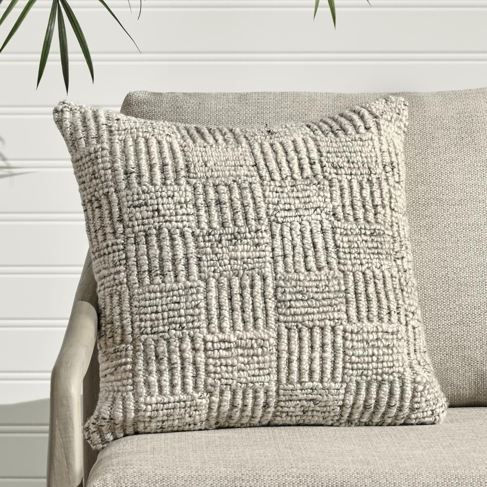 Shades 22" Recycled Fabric Throw Pillow, Ivory. Picture 5
