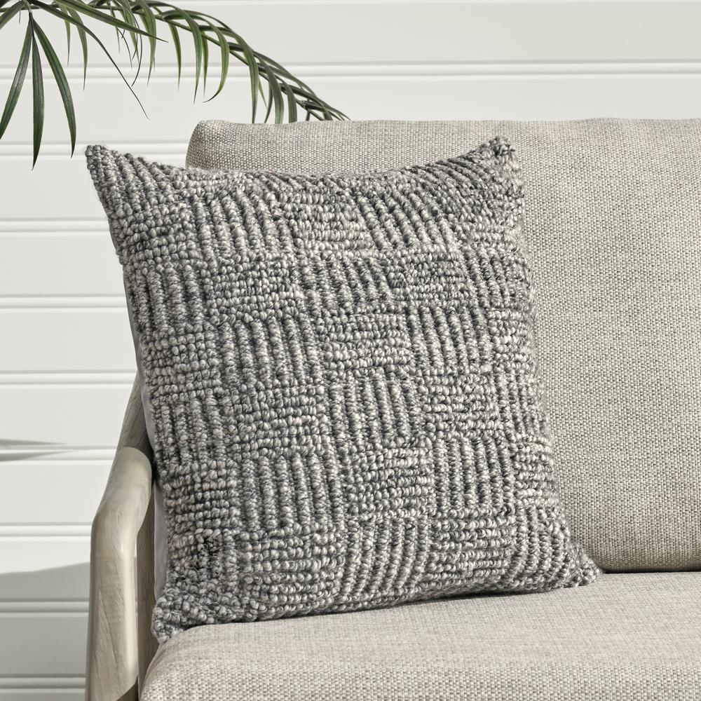 Shades 22" Recycled Fabric Throw Pillow, Gray. Picture 5