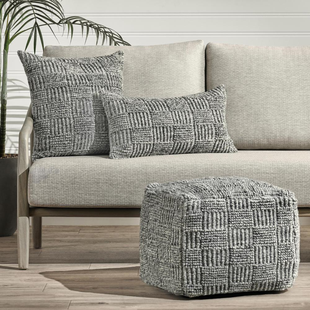 Shades 22" Recycled Fabric Throw Pillow, Gray. Picture 7