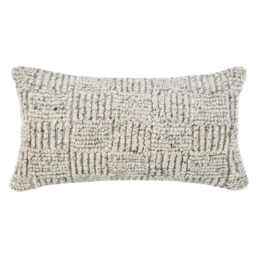 Shades 14"xx26" Recycled Fabric Throw Pillow, Ivory. Picture 1
