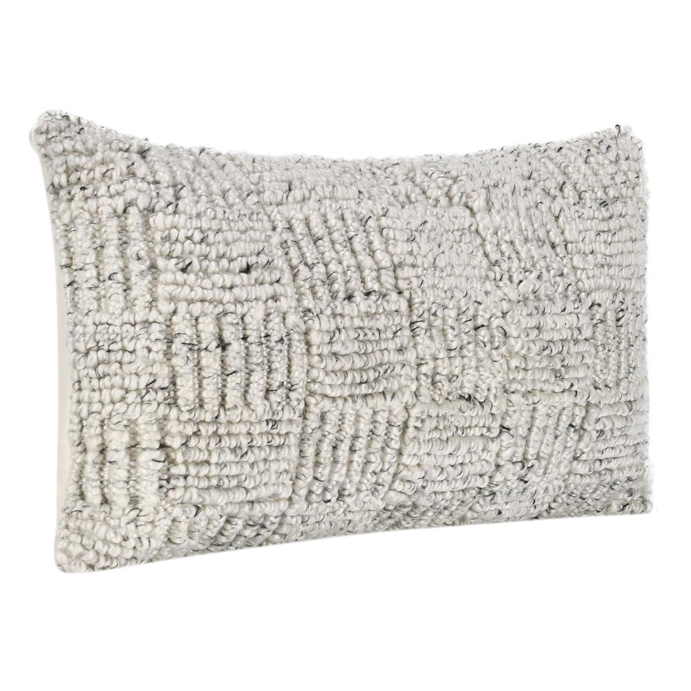 Shades 14"xx26" Recycled Fabric Throw Pillow, Ivory. Picture 4