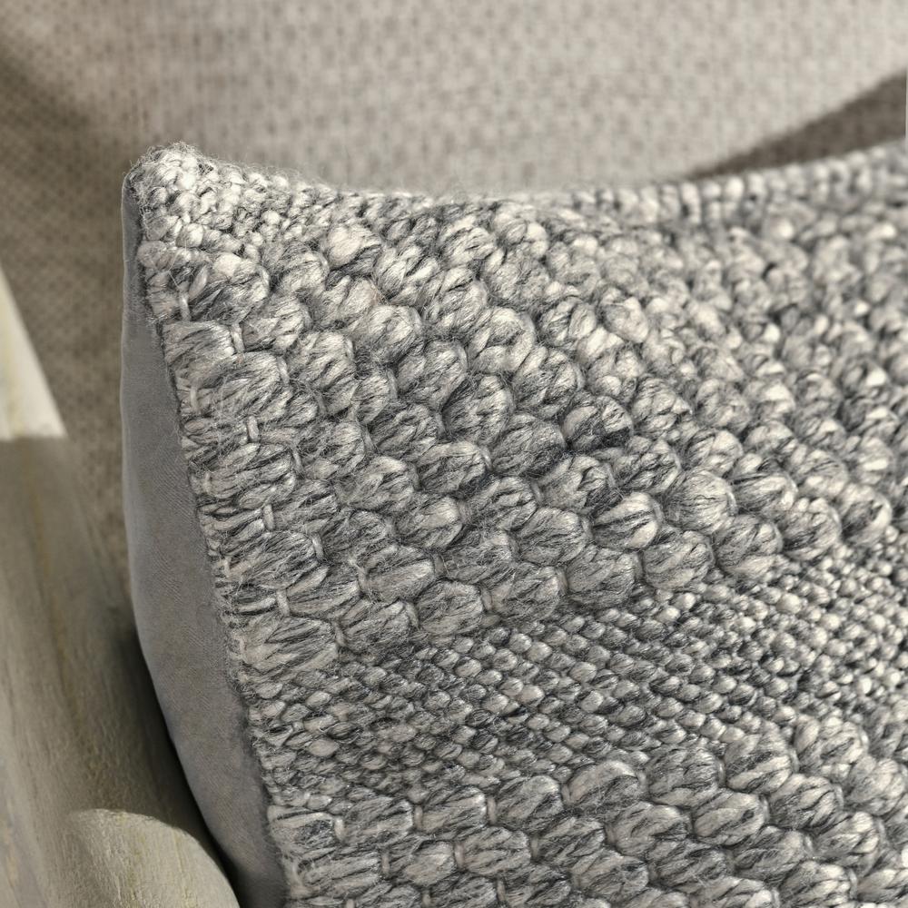 Ford 14"x20" Recycled Fabric Throw Pillow, Gray. Picture 6