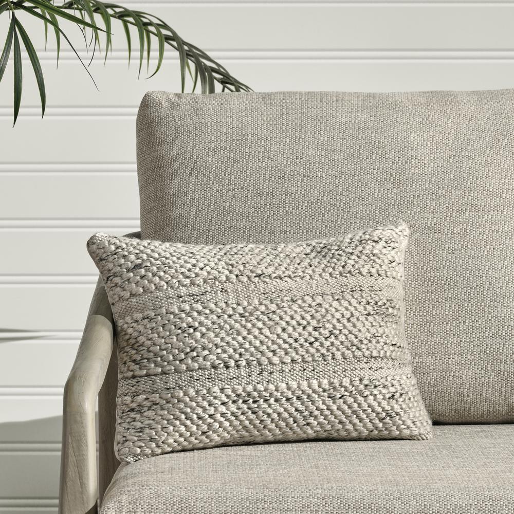 Ford 14"x20" Recycled Fabric Throw Pillow, Ivory. Picture 5