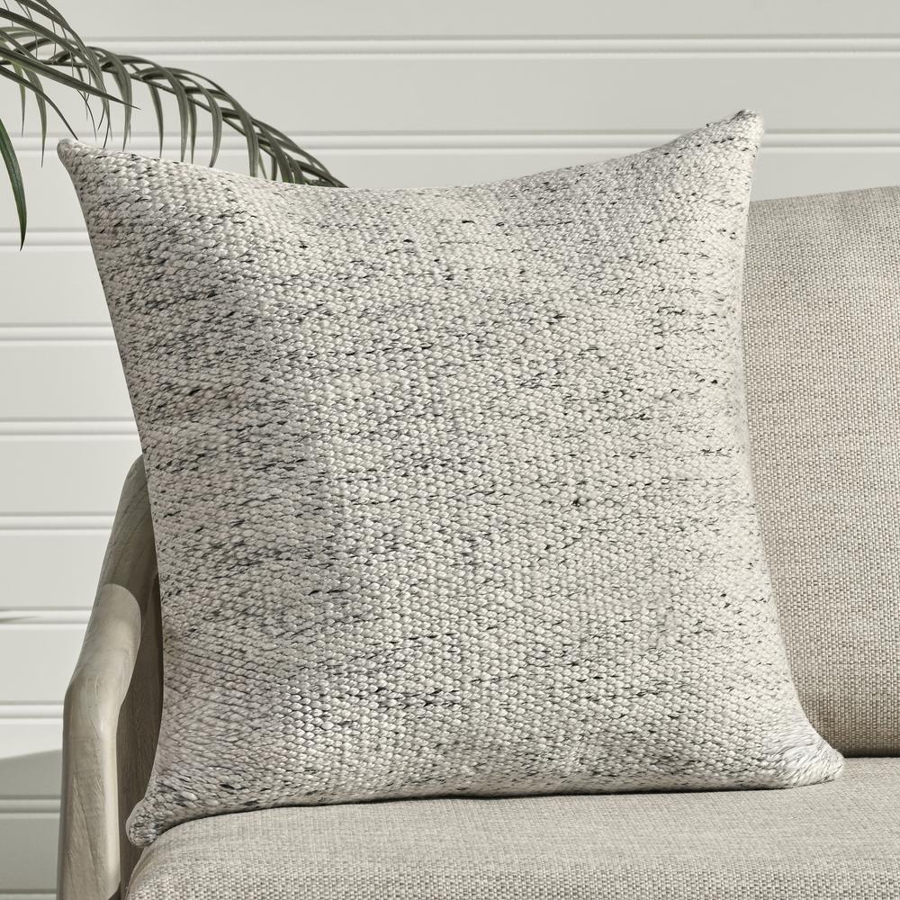 Stella 26" Recycled Fabric Throw Pillow, Ivory. Picture 5