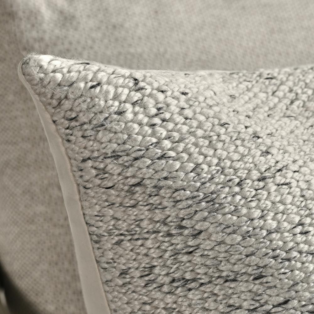 Stella 26" Recycled Fabric Throw Pillow, Ivory. Picture 6