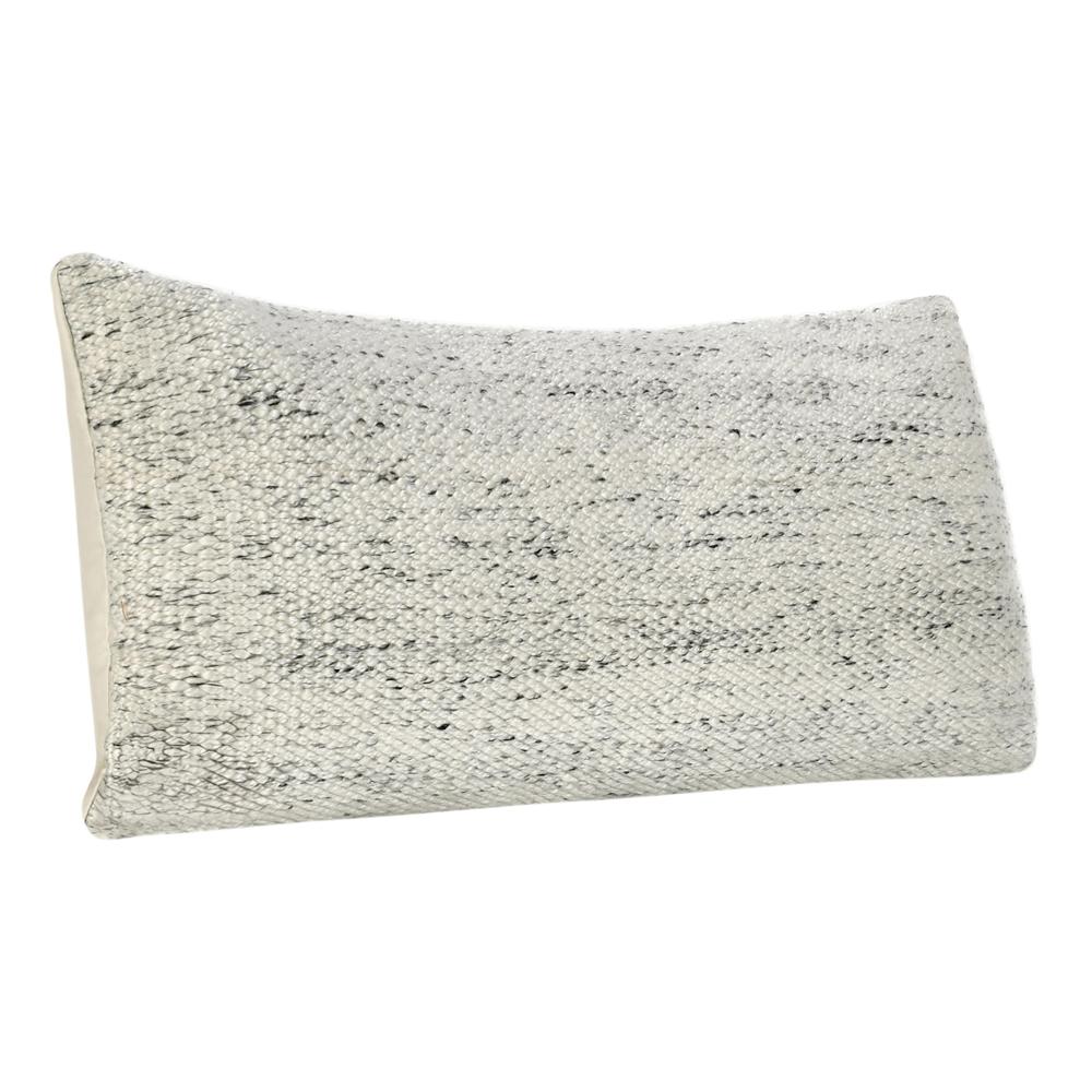 Stella 16"x36" Recycled Fabric Throw Pillow, Ivory. Picture 3