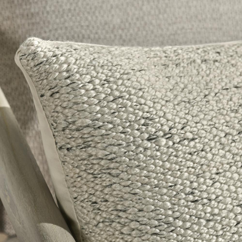 Stella 16"x36" Recycled Fabric Throw Pillow, Ivory. Picture 6