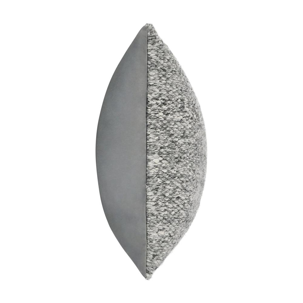 Stella 16"x36" Recycled Fabric Throw Pillow, Gray. Picture 3