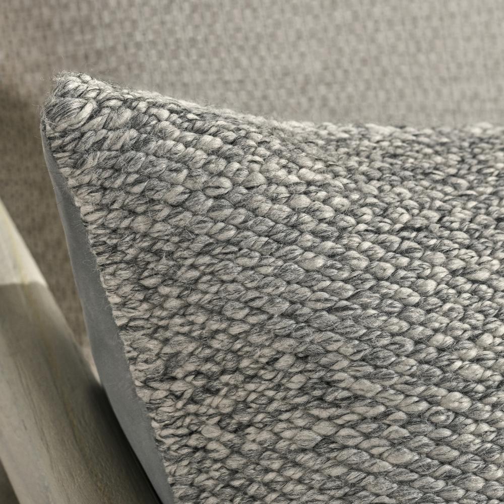 Stella 16"x36" Recycled Fabric Throw Pillow, Gray. Picture 6