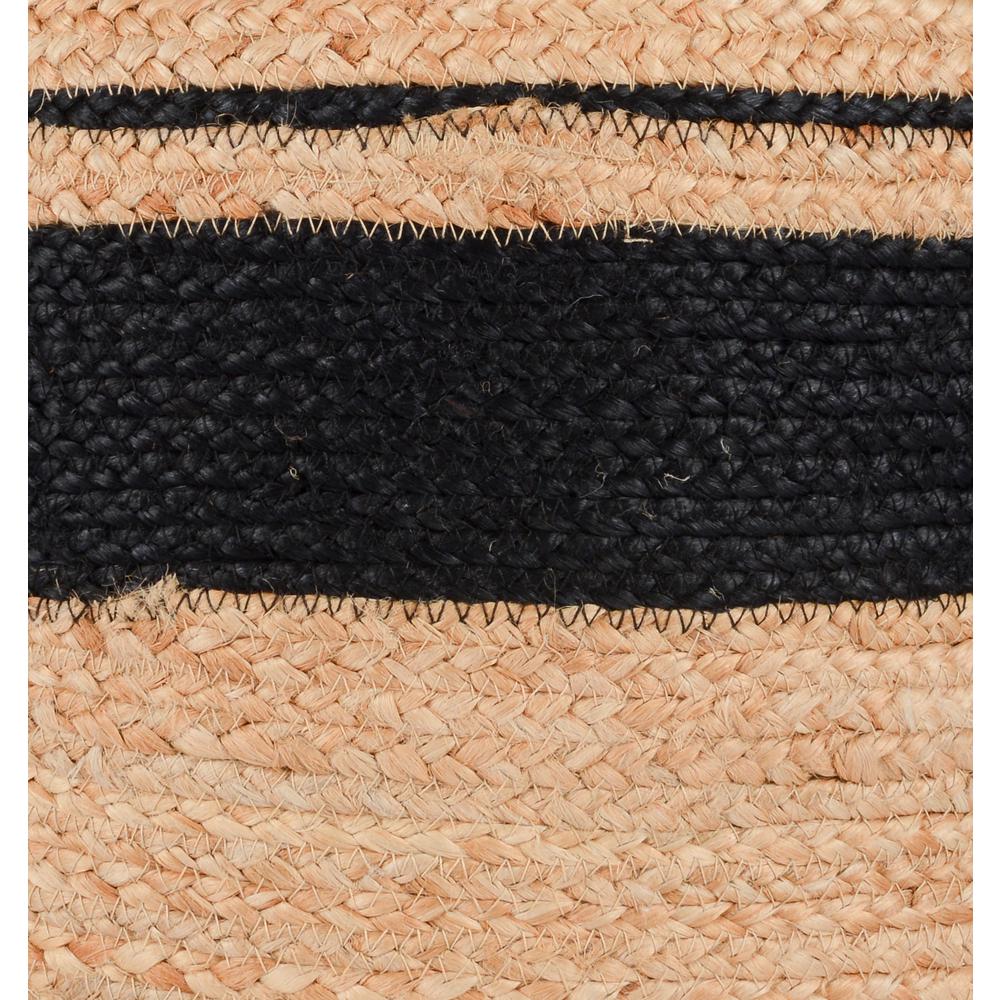 Yves 100% Jute 15" Wide Round Natural Pouf. Picture 2