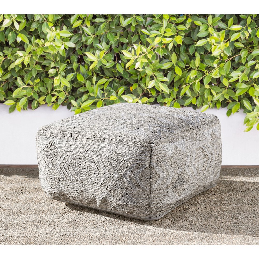 Performance Caravan Gray Multi Pouf 24x24x12. Picture 4