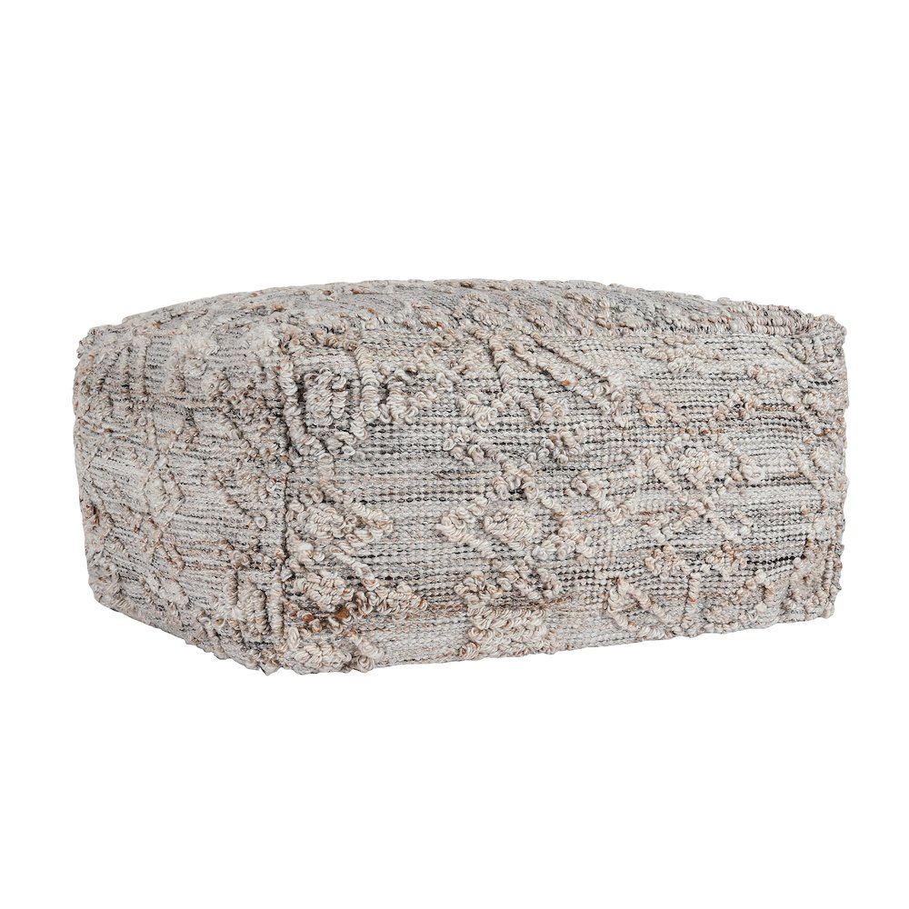Performance Tundra Gray Multi Pouf 24x24x12. Picture 1