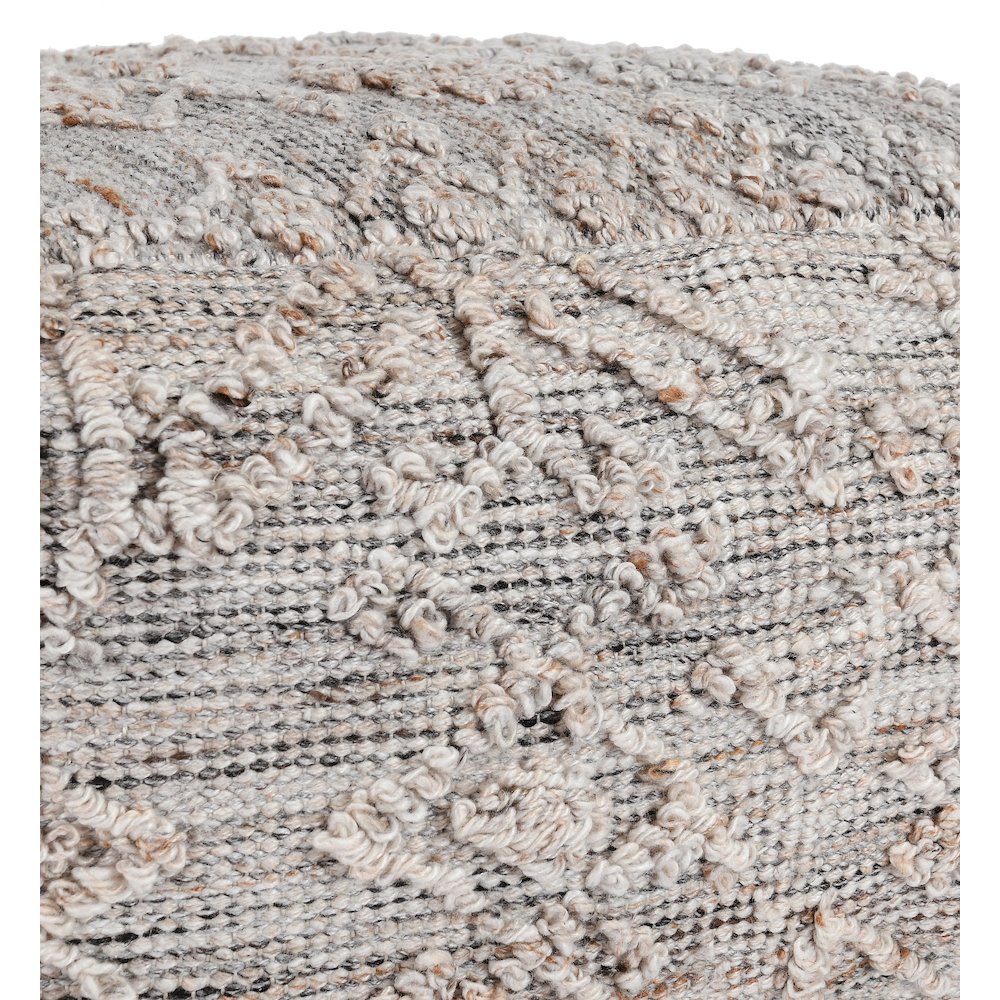 Performance Tundra Gray Multi Pouf 24x24x12. Picture 3