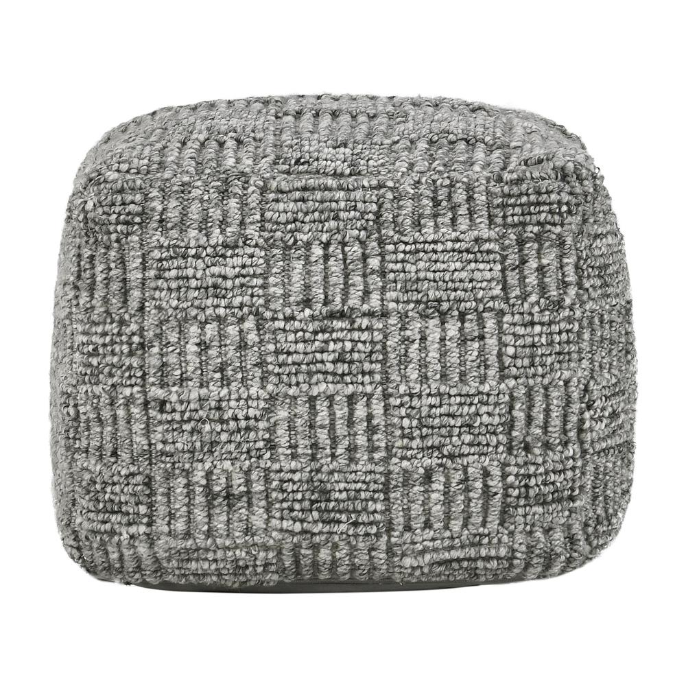 Shades 18" Recycled Fabric Indoor Outdoor Pouf, Gray. Picture 2