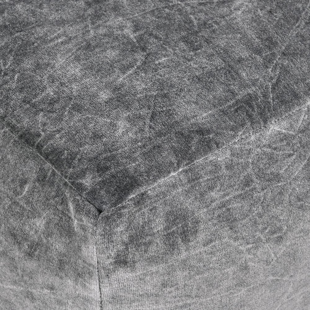 Heirloom 18" Velvet Fabric Stone Gray Floor Cushion Pouf. Picture 3
