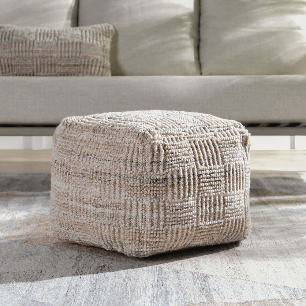 Vico  Recycled Fabric Floor Pouf. Picture 4