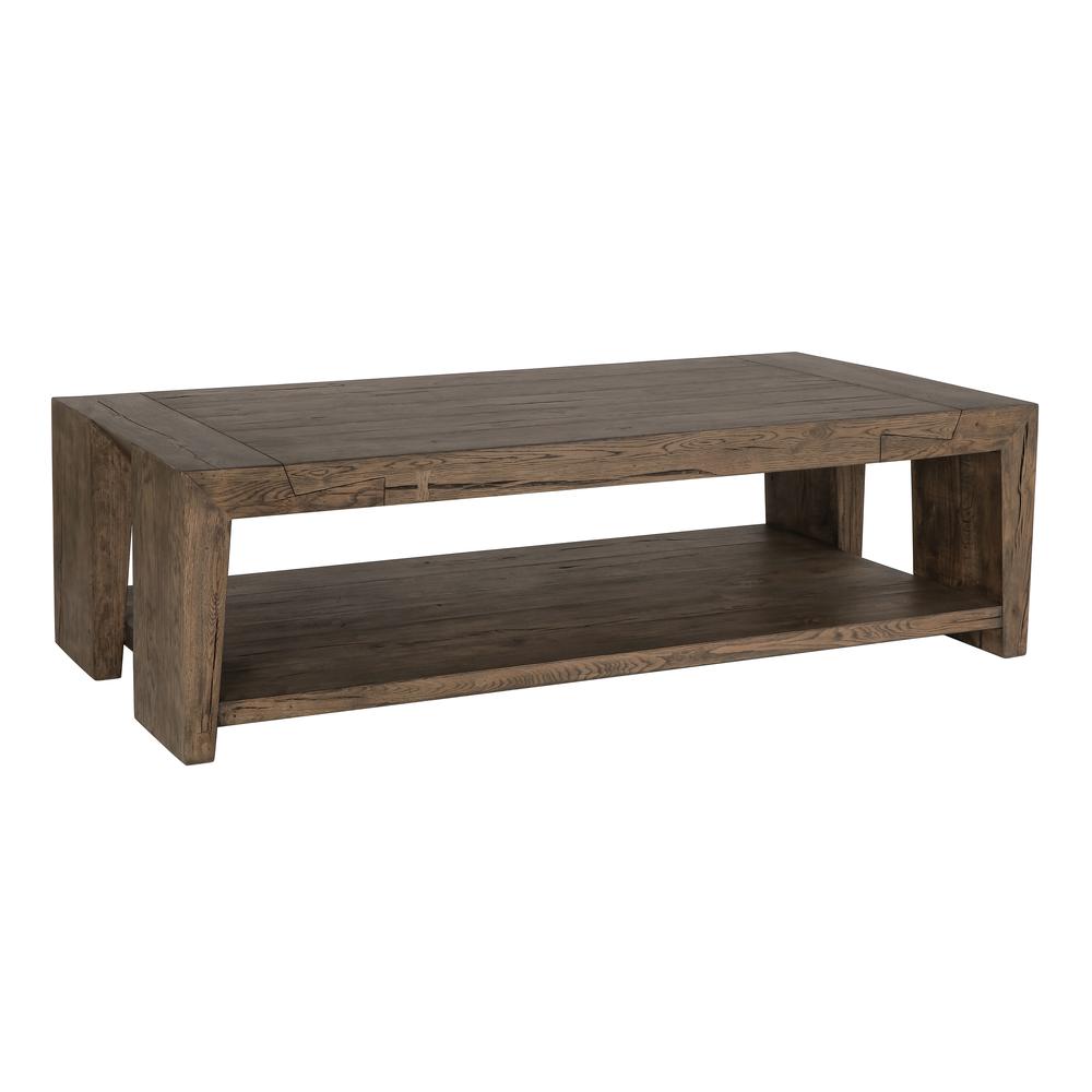 Troy Oak Coffee Table in Antique Brown. Picture 1