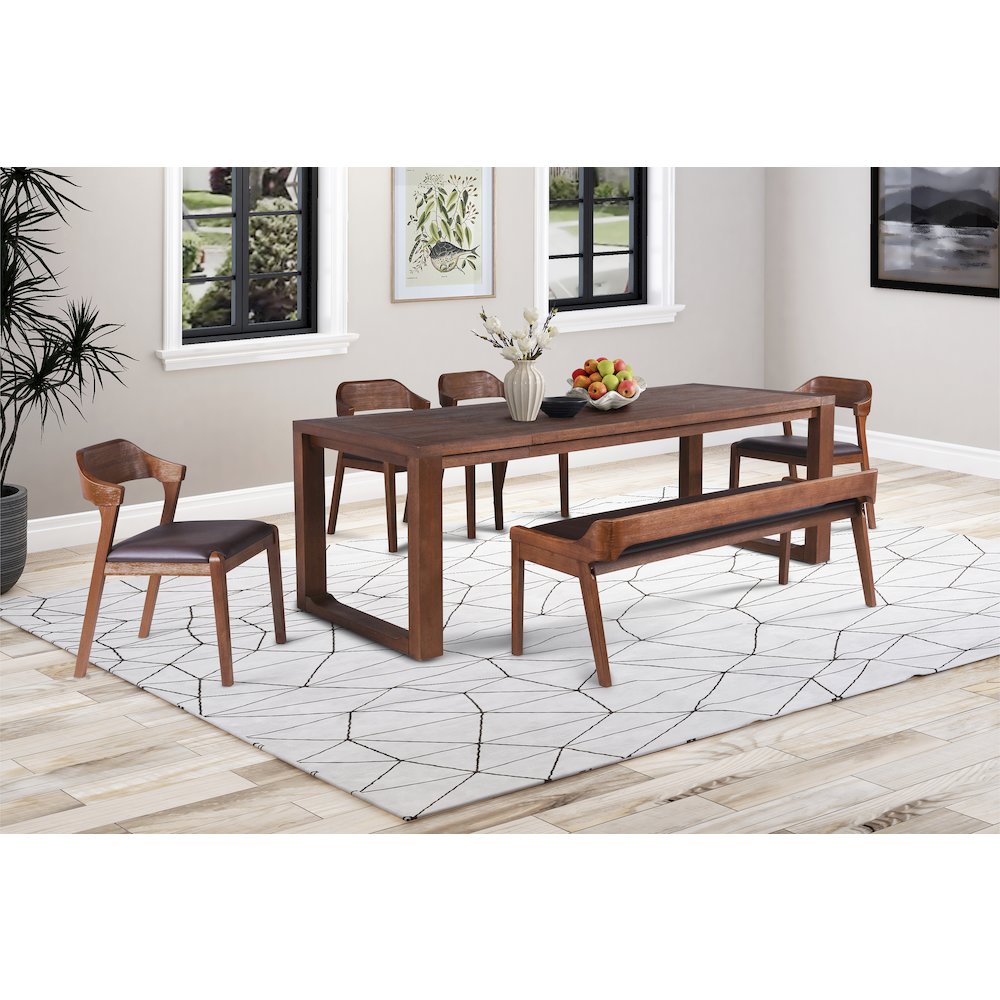 Rasmus 6pc Dining Set - Chestnut Wire-Brush Finish. Picture 8