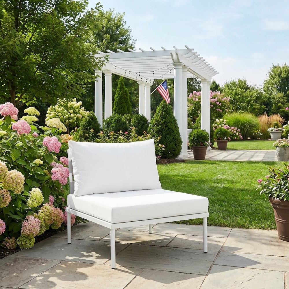 Outdoor Patio Aluminum Lounge Chair With Armless Design For Garden, Terrasse Use. Picture 3