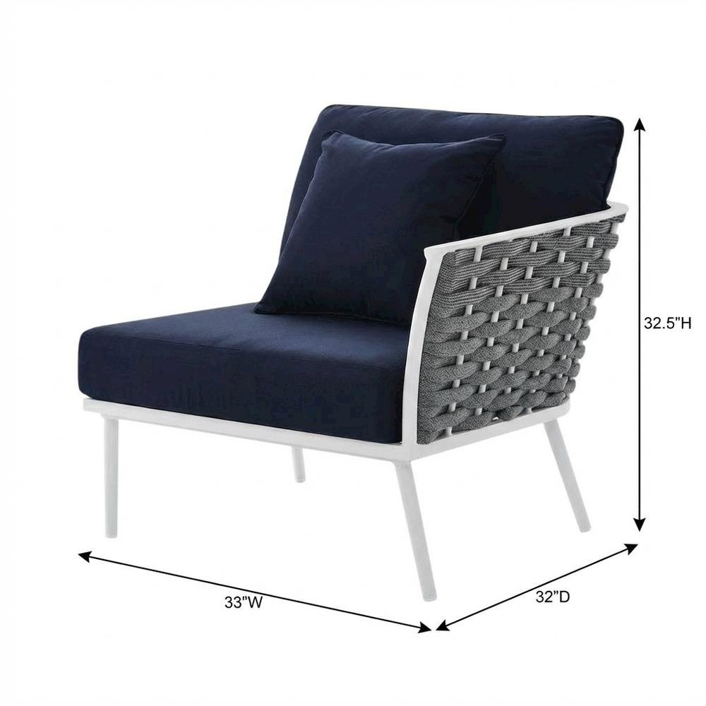 Aluminum Left-Facing Patio Lounge Chair With Cushioned Seat. Picture 7