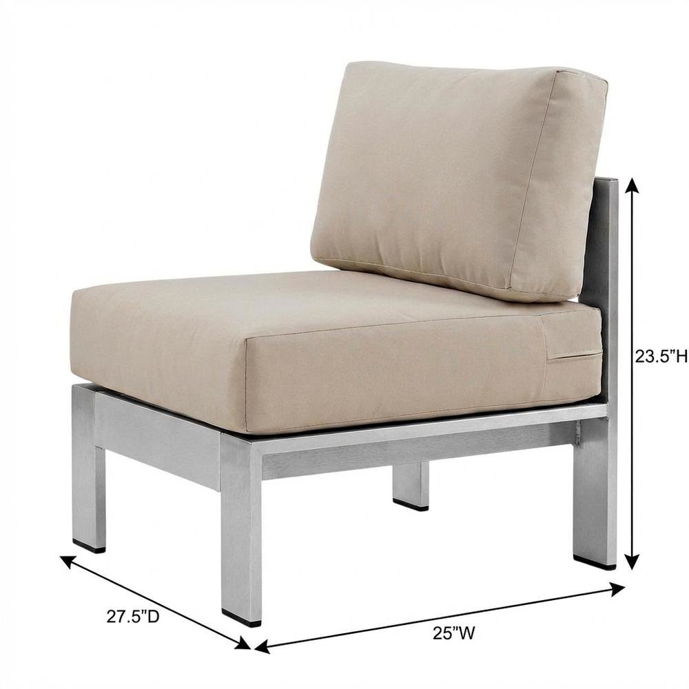 Aluminum Outdoor Lounge Chair With Armless Design And Weather-Resistant Finish. Picture 7