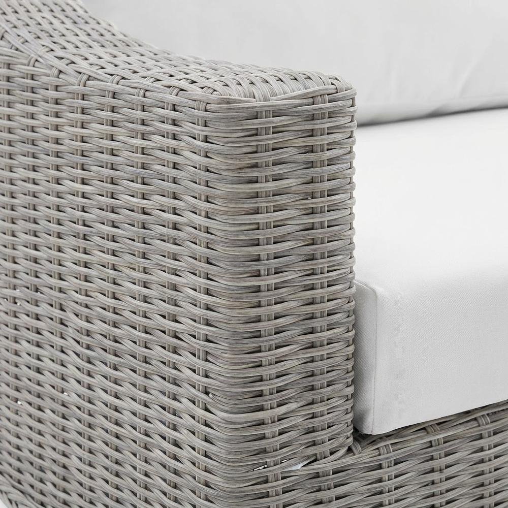 Outdoor Lounge Chair With Wicker Rattan Construction And Comfortable Armrest. Picture 5