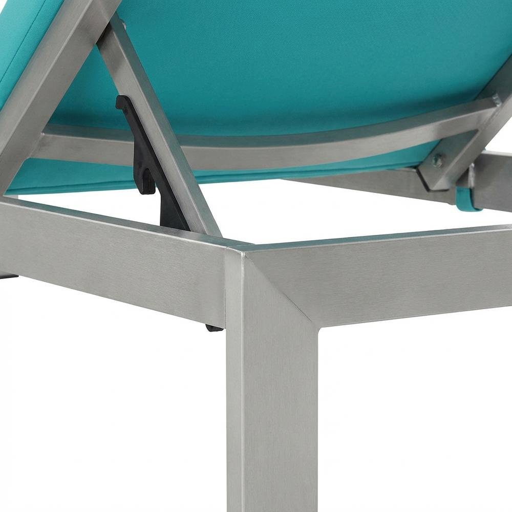 Aluminum Outdoor Patio Chaise Lounge With Cushions For Relaxation. Picture 6