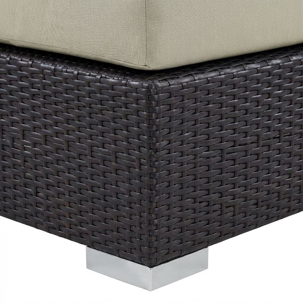 Outdoor Patio Armless Lounge Chair With Back And Seat Cushions. Picture 6