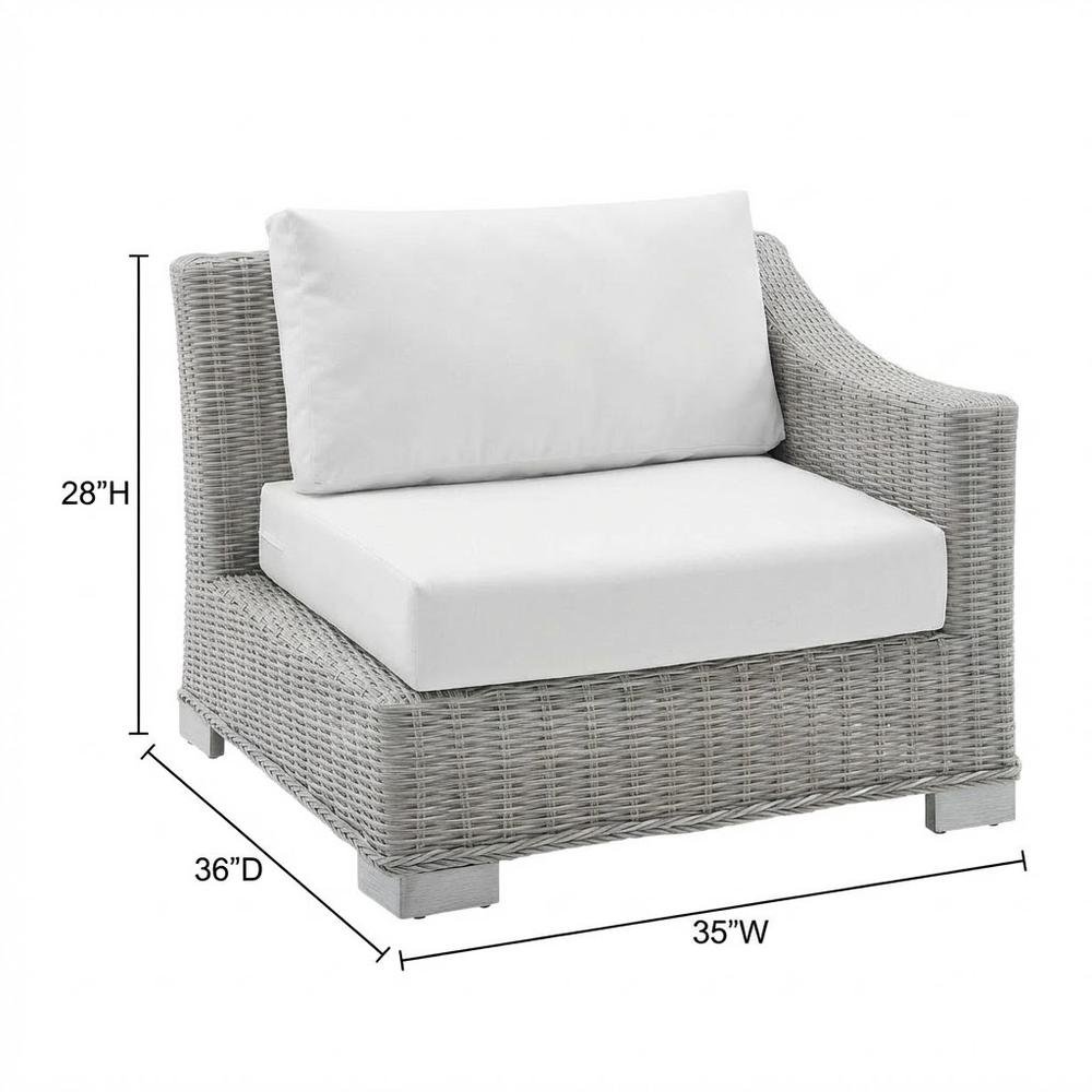 Outdoor Lounge Chair With Wicker Rattan Construction And Comfortable Armrest. Picture 7