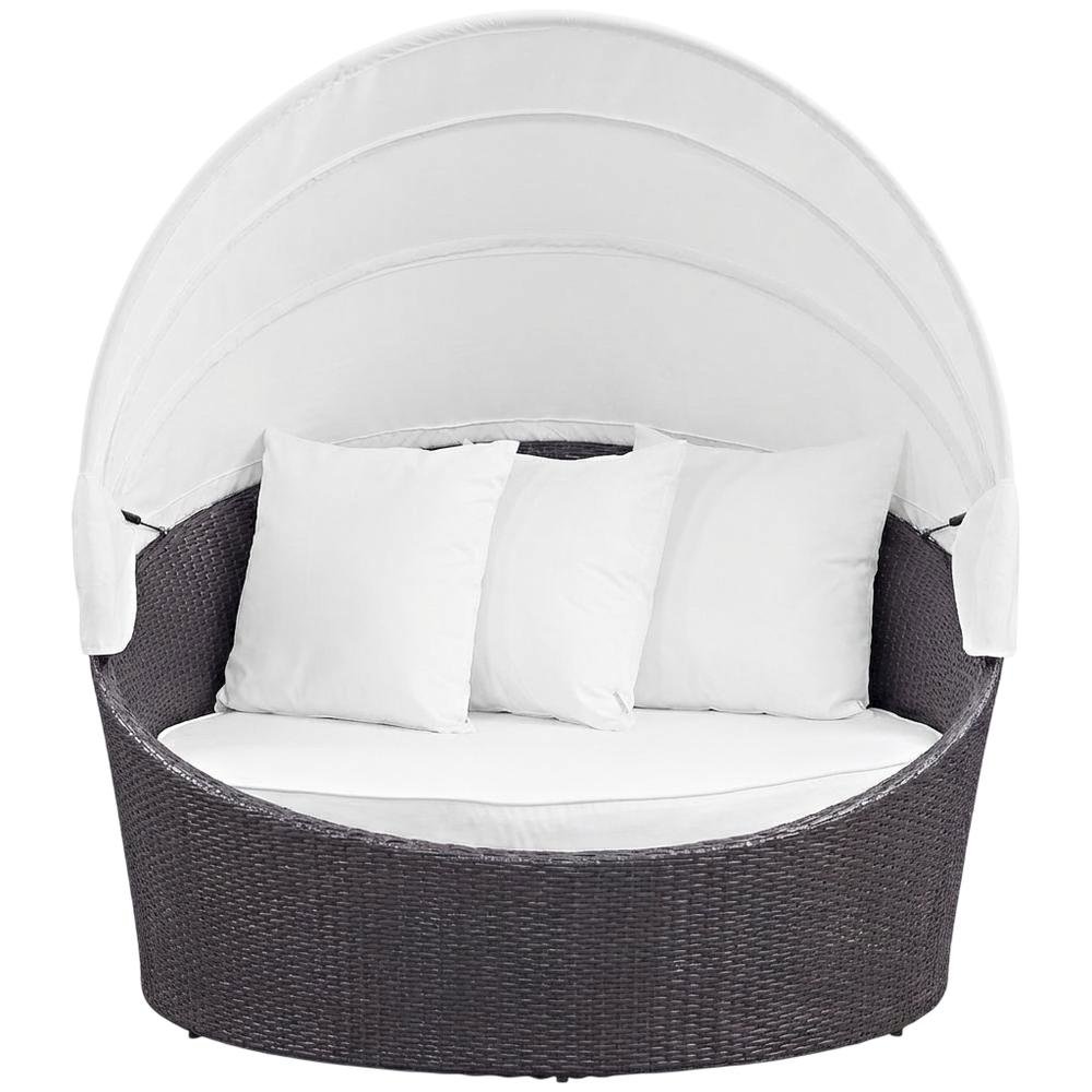 Outdoor Patio Daybed With Backrest And Weather-Resistant Frame. Picture 4