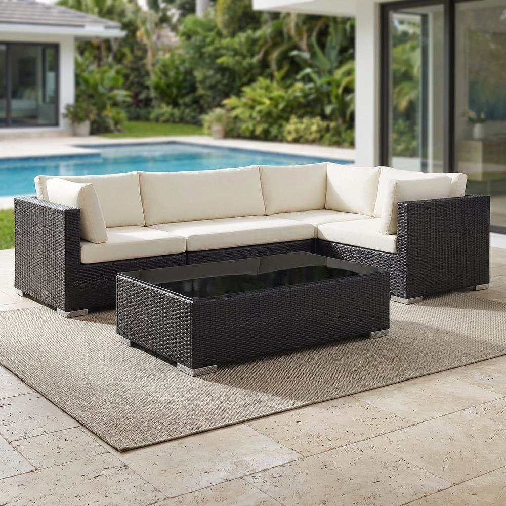 Modern Outdoor Coffee Table With Durable Wood Finish For Patio Use. Picture 3