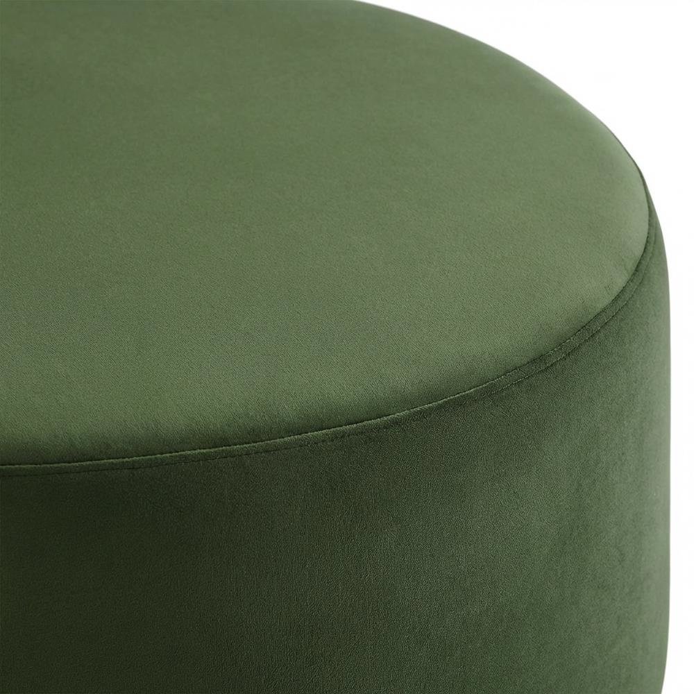 Performance Velvet Upholstered Outdoor Ottoman In Neutral Color. Picture 5