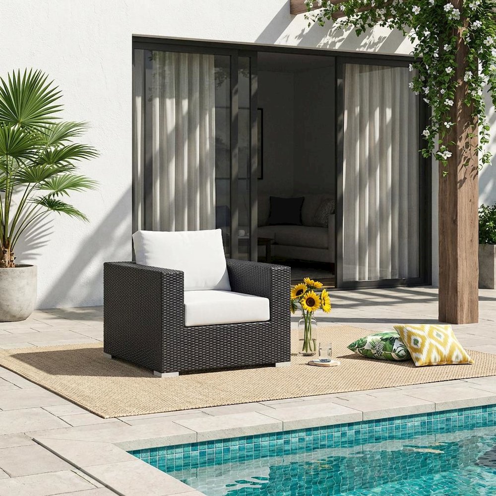 Outdoor Patio Armchair With Weather-Resistant Finish And Comfortable Cushions. Picture 2