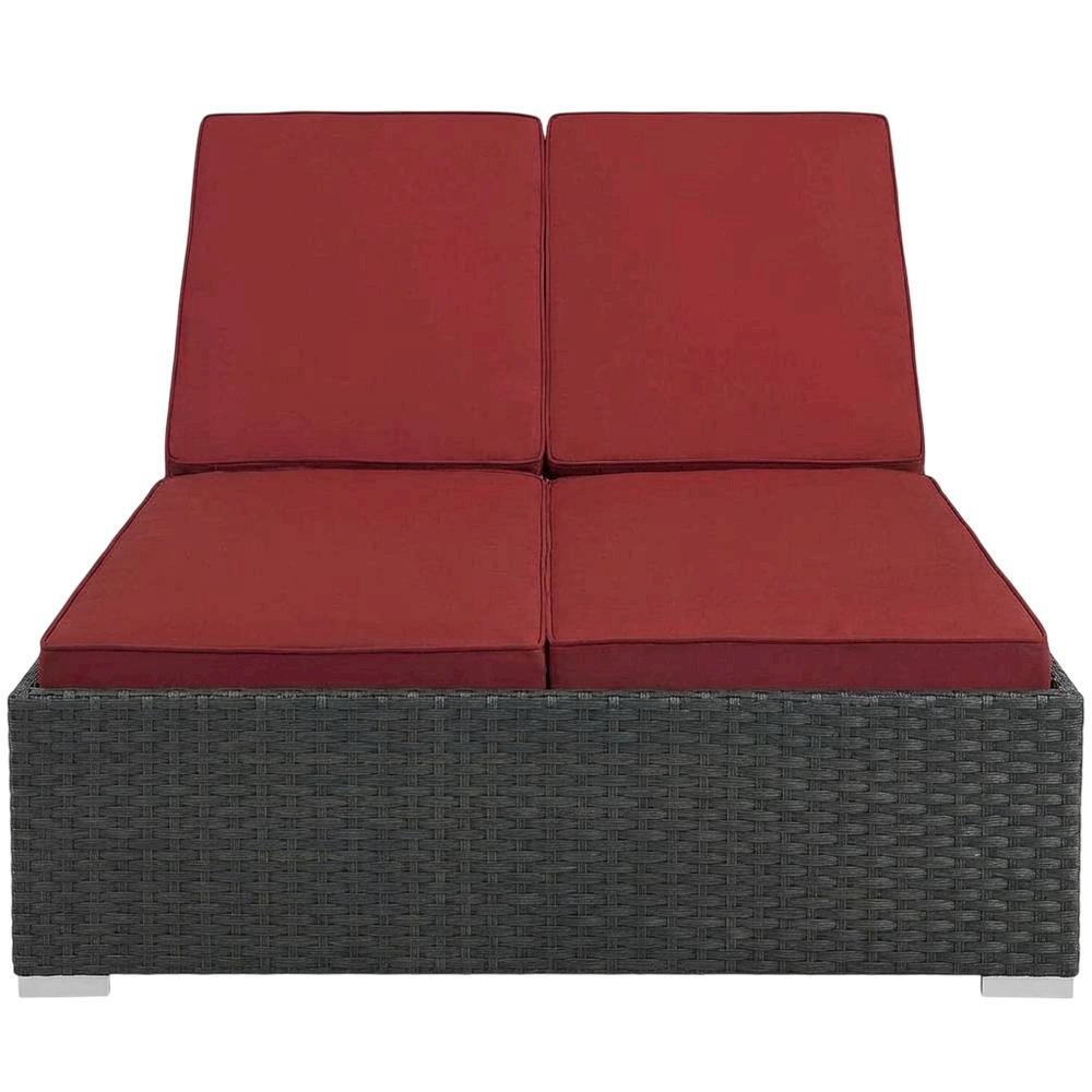 Outdoor Patio Double Chaise With Cushioned Seat And Sturdy Frame. Picture 4