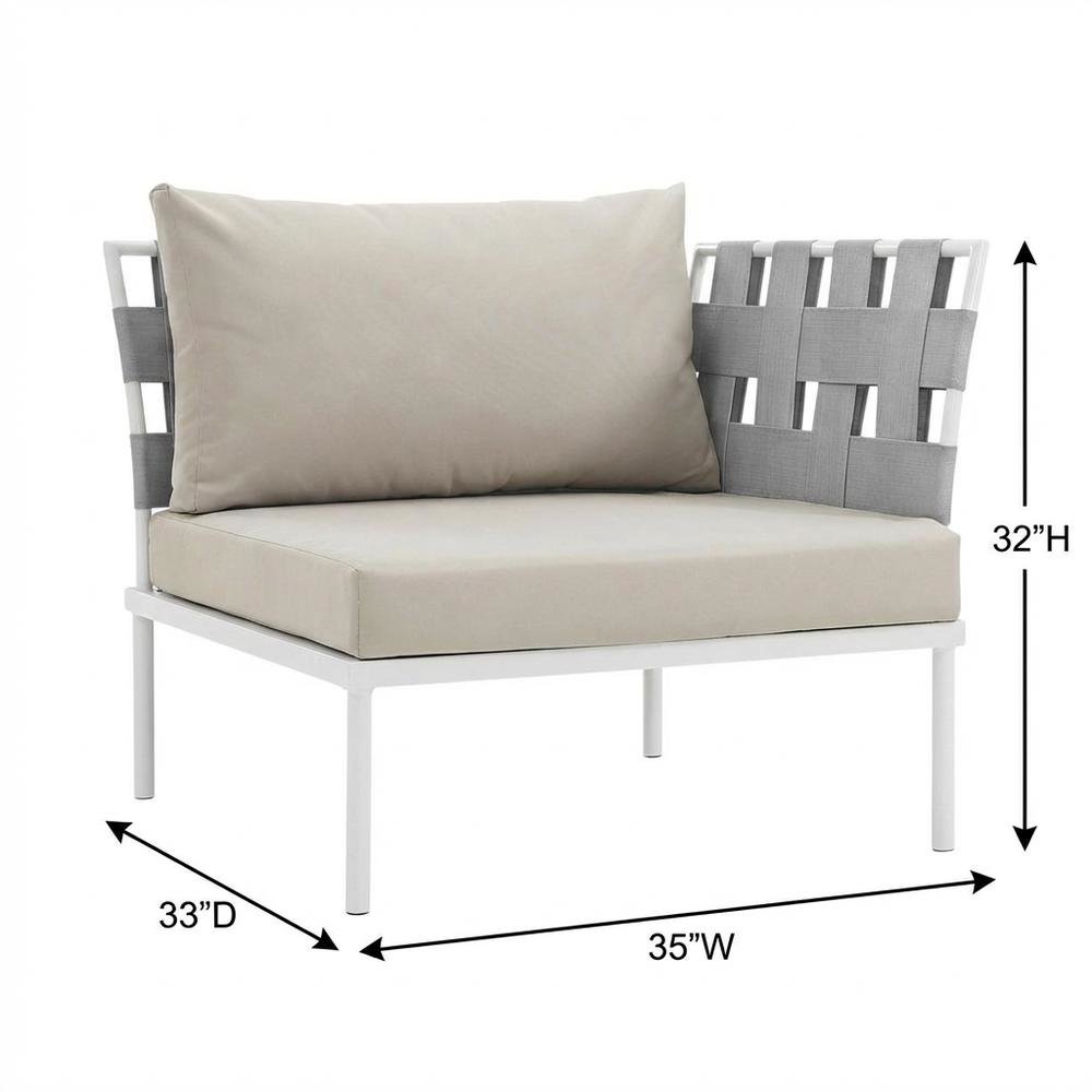 Outdoor Patio Aluminum Armchair With Weather-Resistant Frame And Cushioned Seat. Picture 7